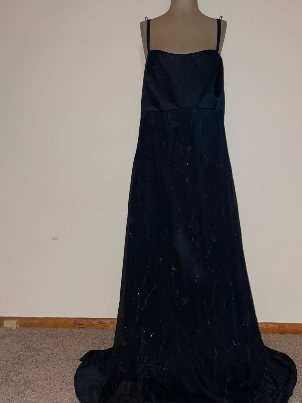 Y2K‎ -prom -black & silver shimmer gown, long, no stretch,